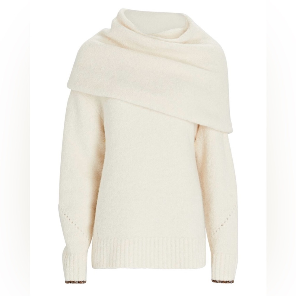 Proenza Schouler fold over textured Merino Wool/Alpaca blend sweater. - Picture 4 of 12